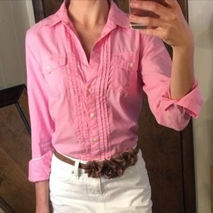 Pink Banana Republic button up / down collared top